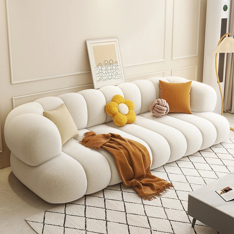 Popular Modern Cream Soft Cloud Velvet Couches