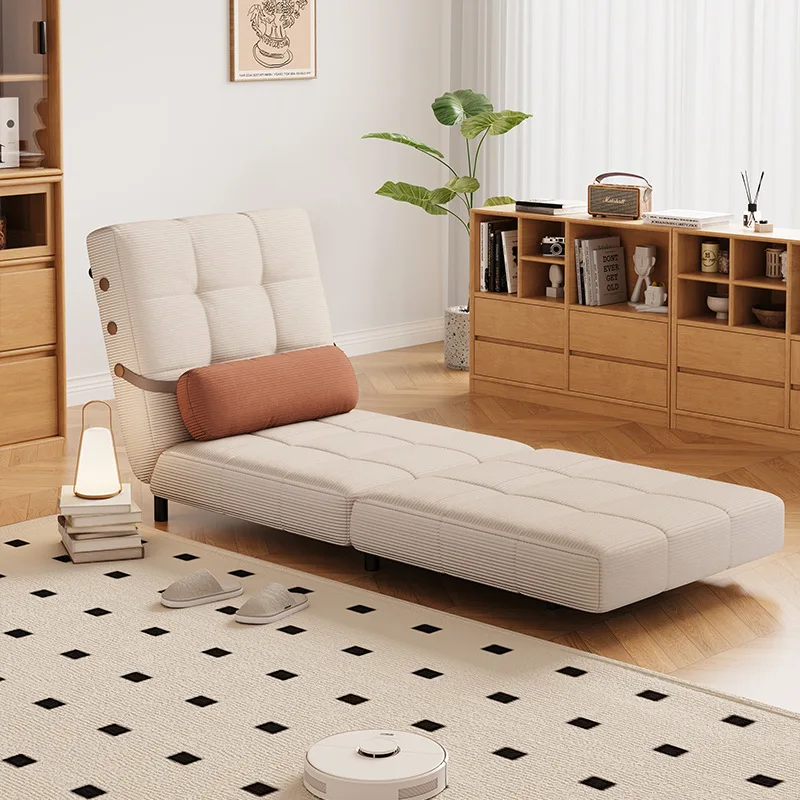 Living Room Furniture Modern Beige Sofa Chair Single Pull Out Bed Small Folding Flip Sofa Bed Sleeper Couch Daybed