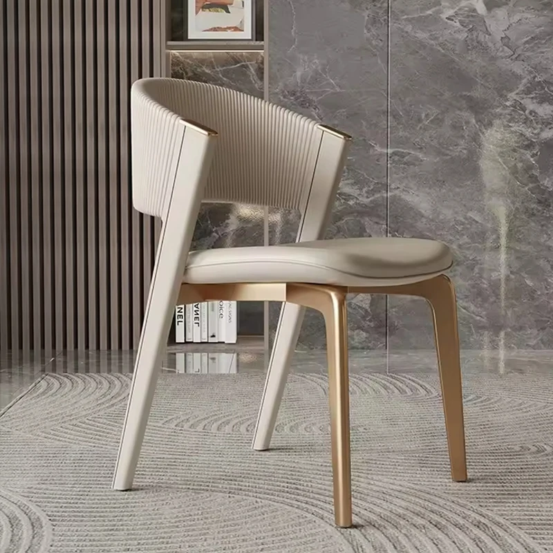 Elegant Italian Luxurious Leather Dining Chair