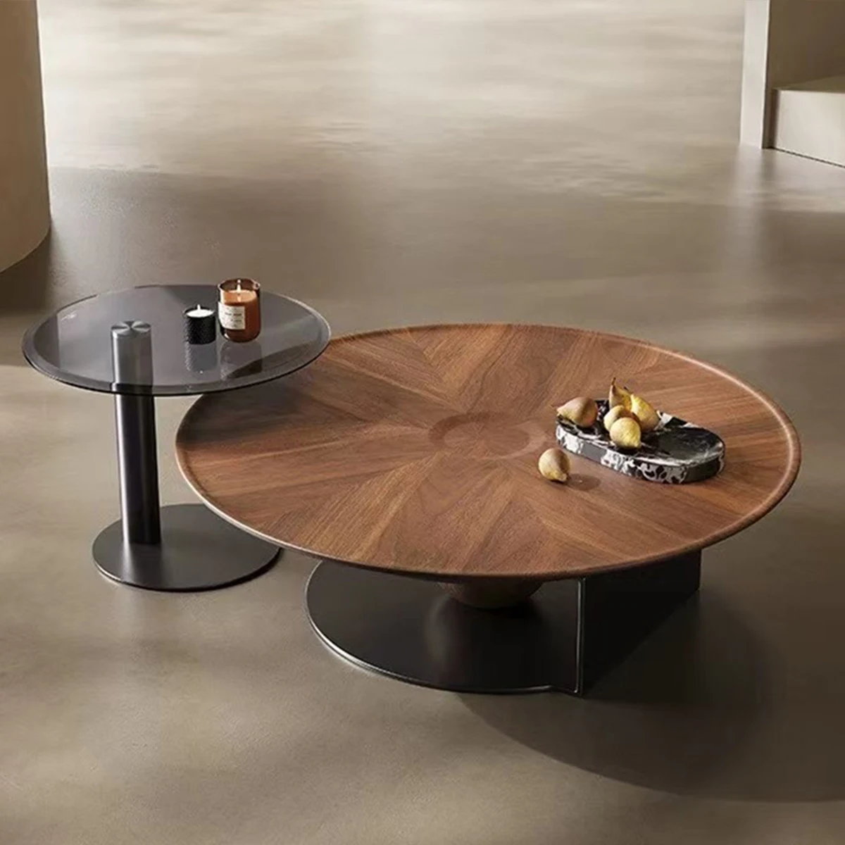 Wholesale Wooden Living Room Coffee Table Set Vintage Luxury Round Coffee Table Modern Minimalist Style Center Table for Home