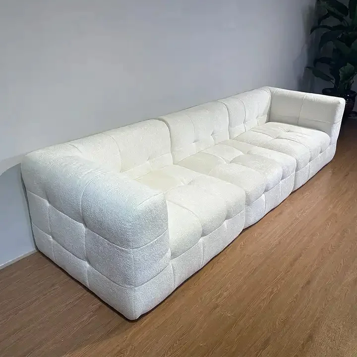 Modern High Quality Fabric Compression Sofa Soft Living Room Furniture Foam Couch White Three Seater Compressed Sofa in a Box