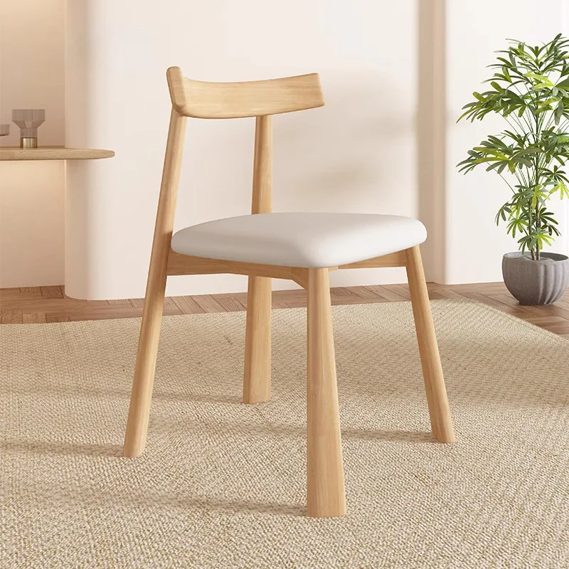 Nordic Modern Wooden Leather Fabric Leisure Chairs
