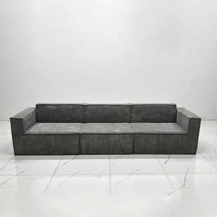 New Design Home Furniture Modern Compression Sofa Hotel Apartment Gray Three Seat Sofa Couch Living Room Sofa