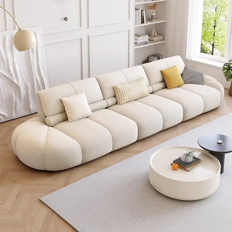 Latest Soft Fabric Luxury Modern Sofas Living Room Furniture Comfortable Couches Cream Simple Design Sofa for Home