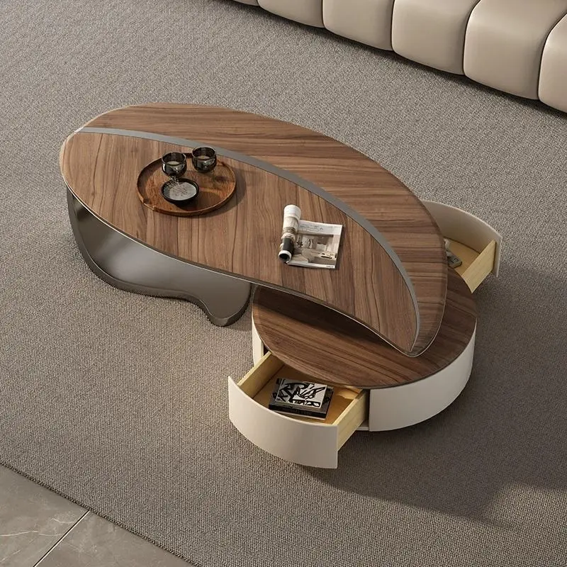 High Quality Designer Leaf Shape Coffee Table with Drawers Living Room Furniture Modern Luxury Coffee Table  for Home