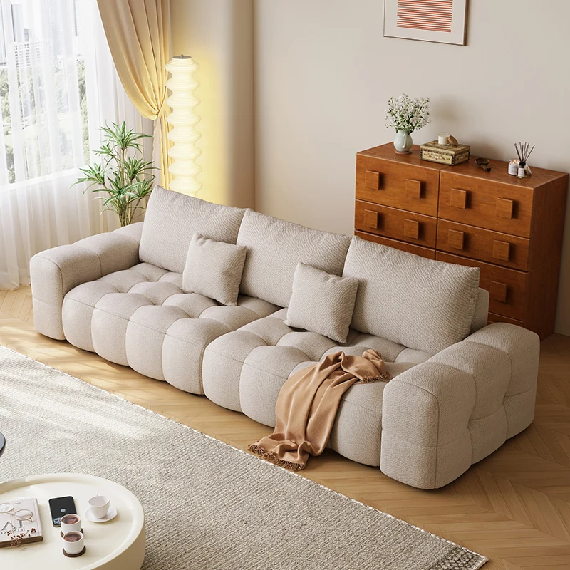 High Quality Popular Living Room Sofa Set Furniture Cream Couch Modern Comfort Sofa Customized Color Fabric Sofa for Home