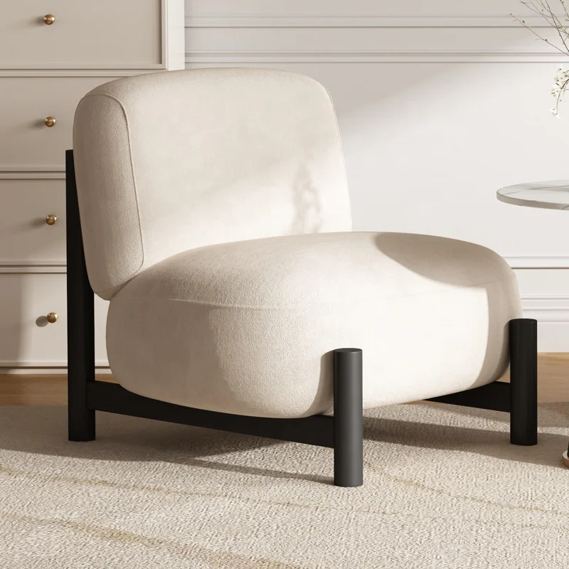 GEDO Modern Nordic Single Sofa Minimalist Leisure Fabric Chair for Homestay Apartments Simple Balcony Sofa Chair