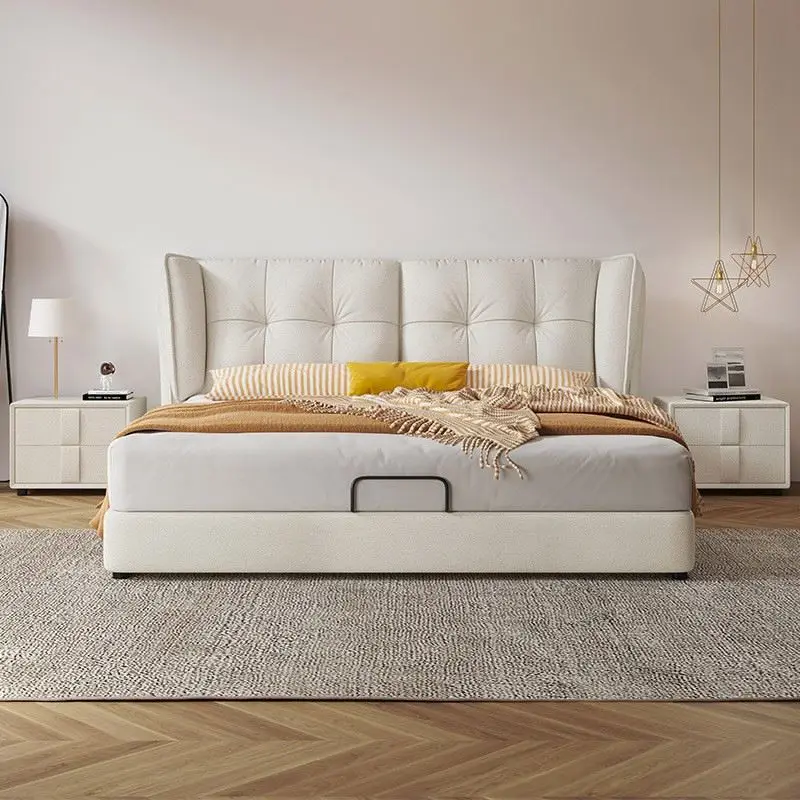 2026 GEDO Hot Sale Cheap Modern Fabric Bed Versatile Bed With Storage and Bedside Table Bedroom Furniture